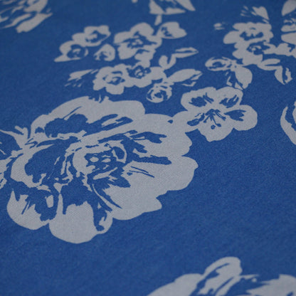 Blue Floral Jersey per/metre