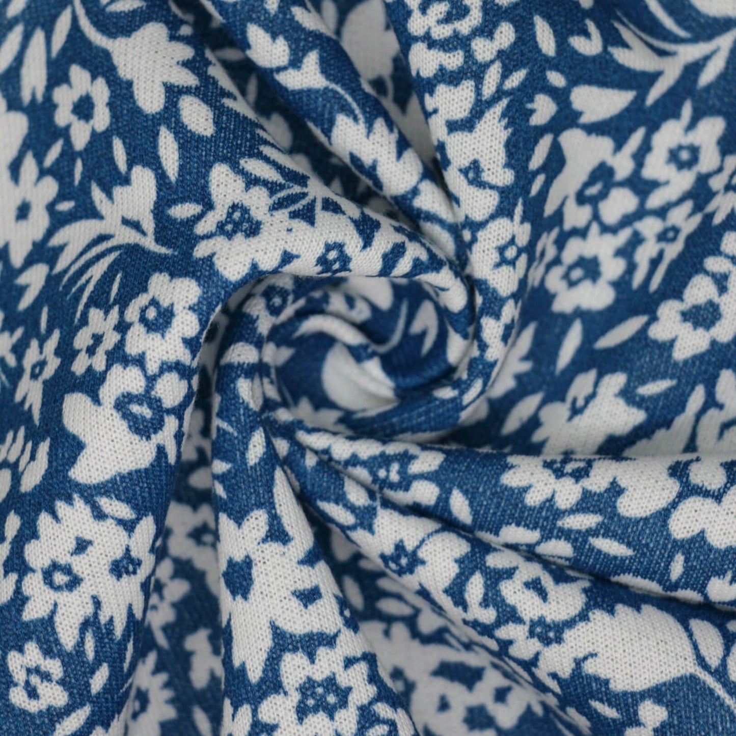 Blue Floral Loopback Sweatshirt per/metre