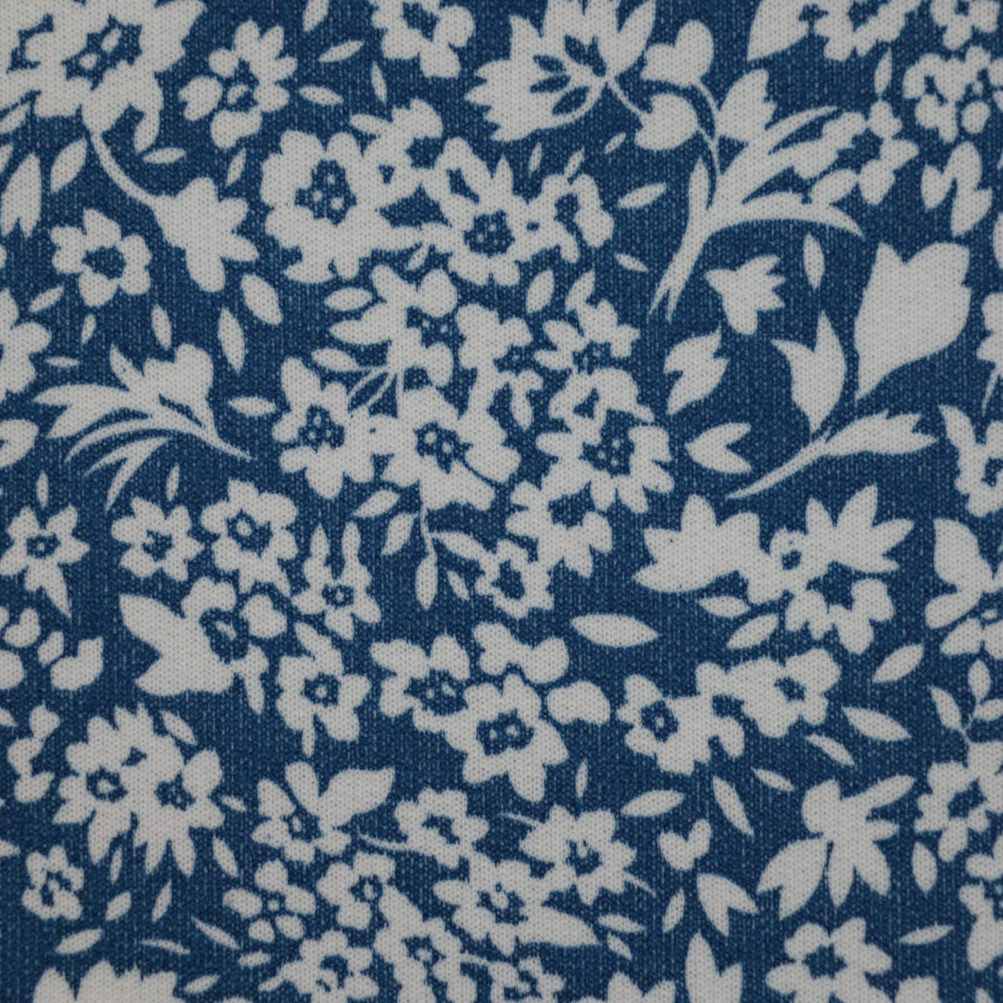 Blue Floral Loopback Sweatshirt per/metre