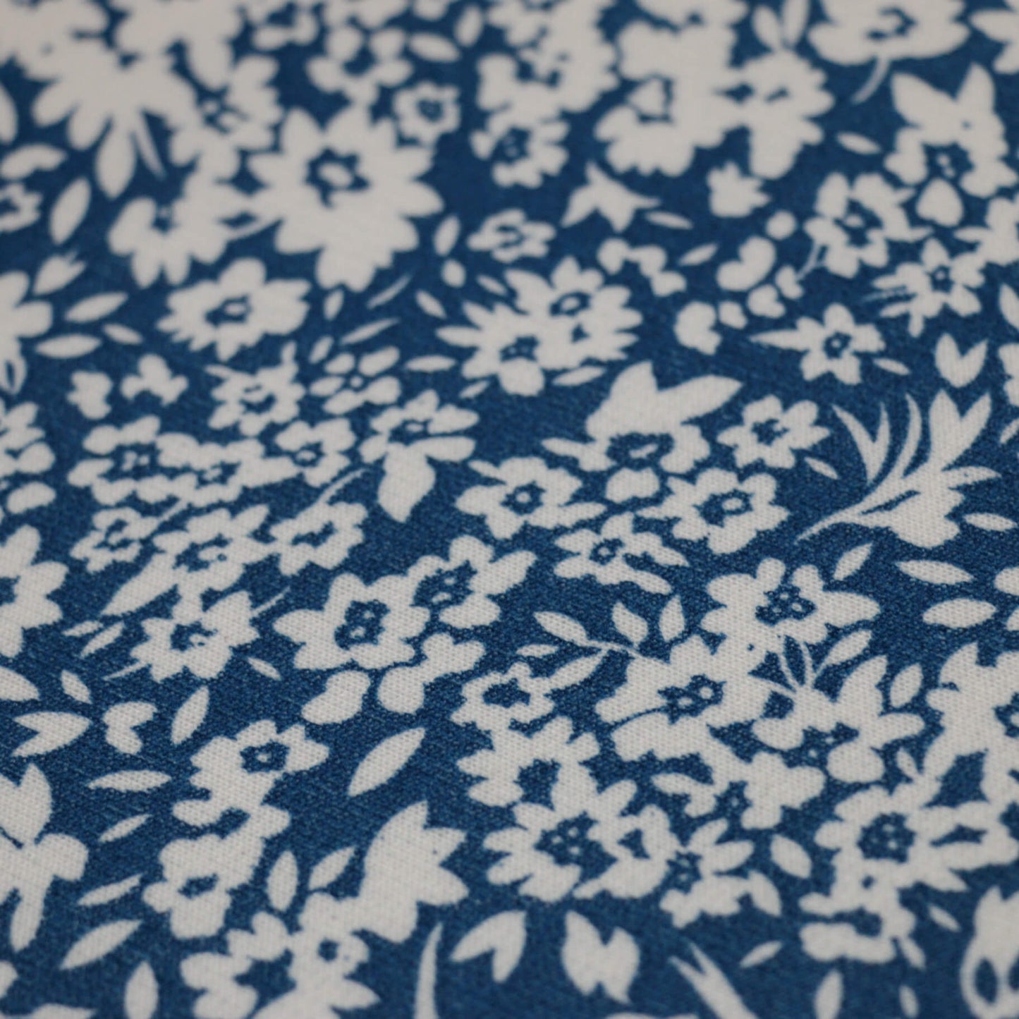 Blue Floral Loopback Sweatshirt per/metre