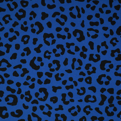 Blue Leopard Crepe per/metre