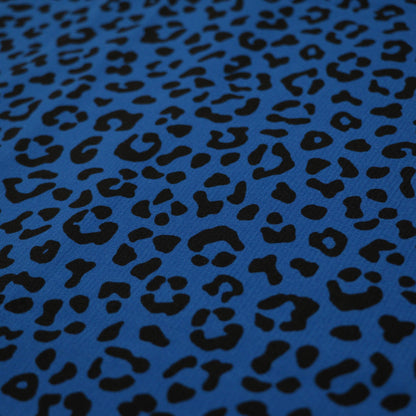 Blue Leopard Crepe per/metre