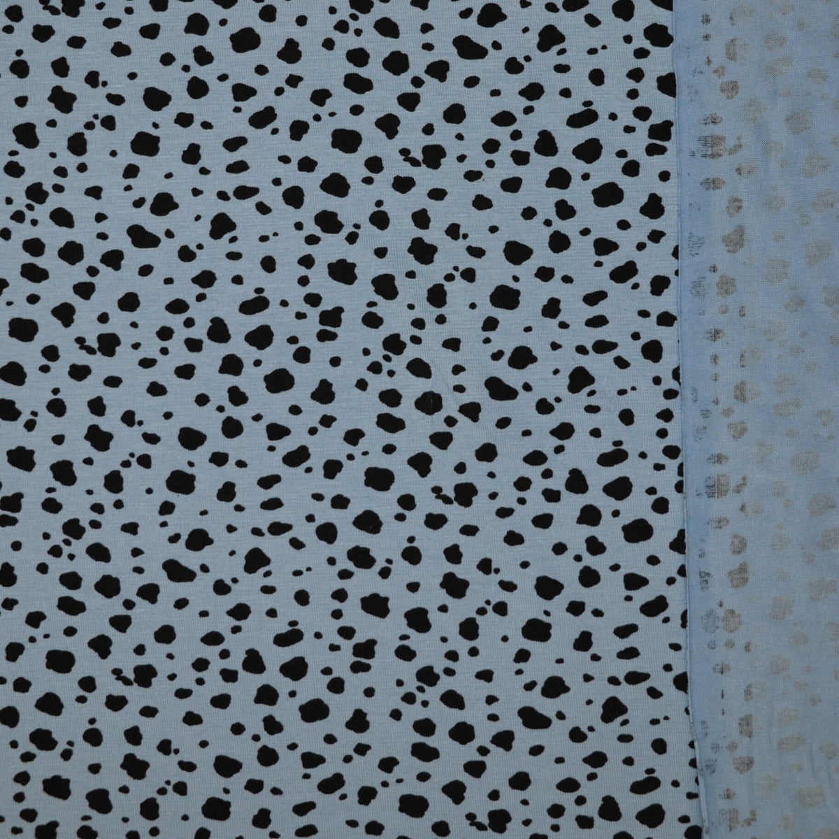 Blue Leopard Spot Viscose Jersey per/metre