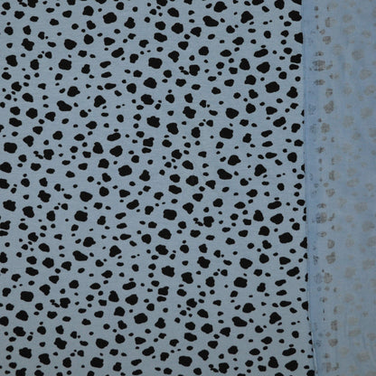 Blue Leopard Spot Viscose Jersey per/metre