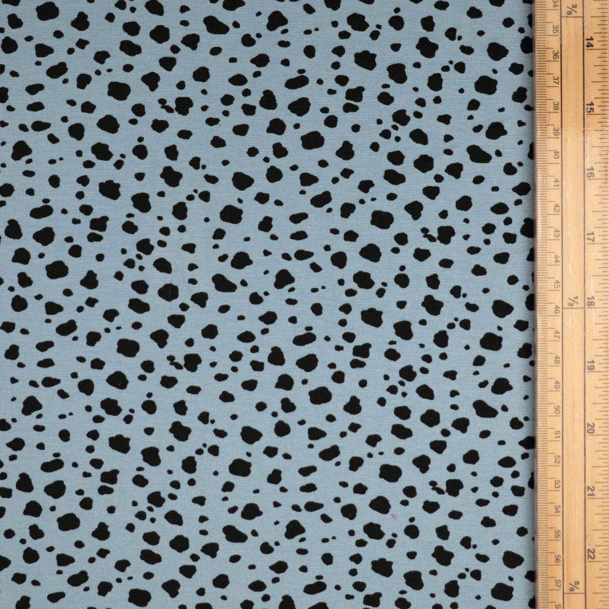 Blue Leopard Spot Viscose Jersey per/metre
