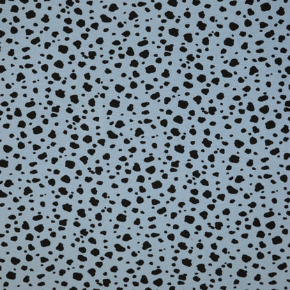 Blue Leopard Spot Viscose Jersey per/metre