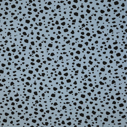 Blue Leopard Spot Viscose Jersey per/metre