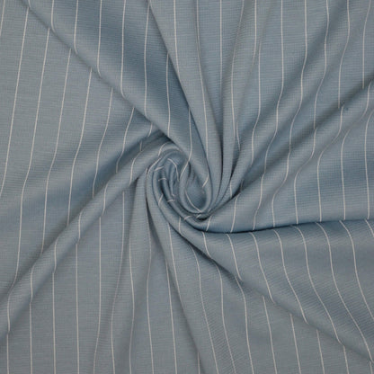Blue Pin Stripe Ponte Roma per/metre