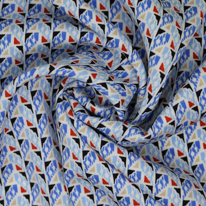 Blue Abstract Crepe 1m