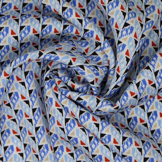 Blue Abstract Crepe 1m