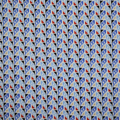 Blue Abstract Crepe 1m