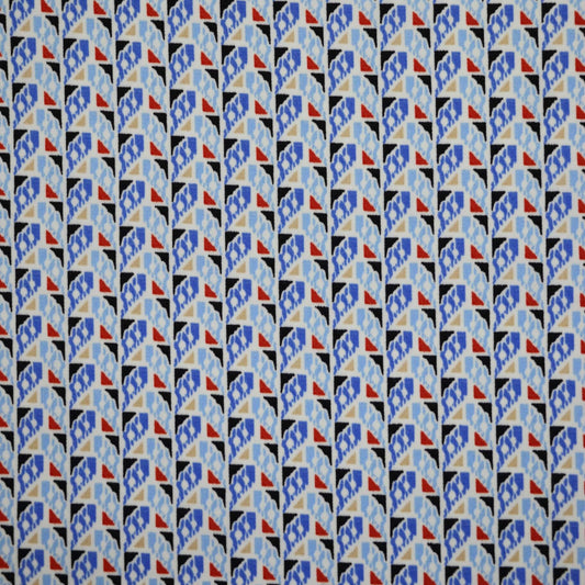 Blue Abstract Crepe 1m