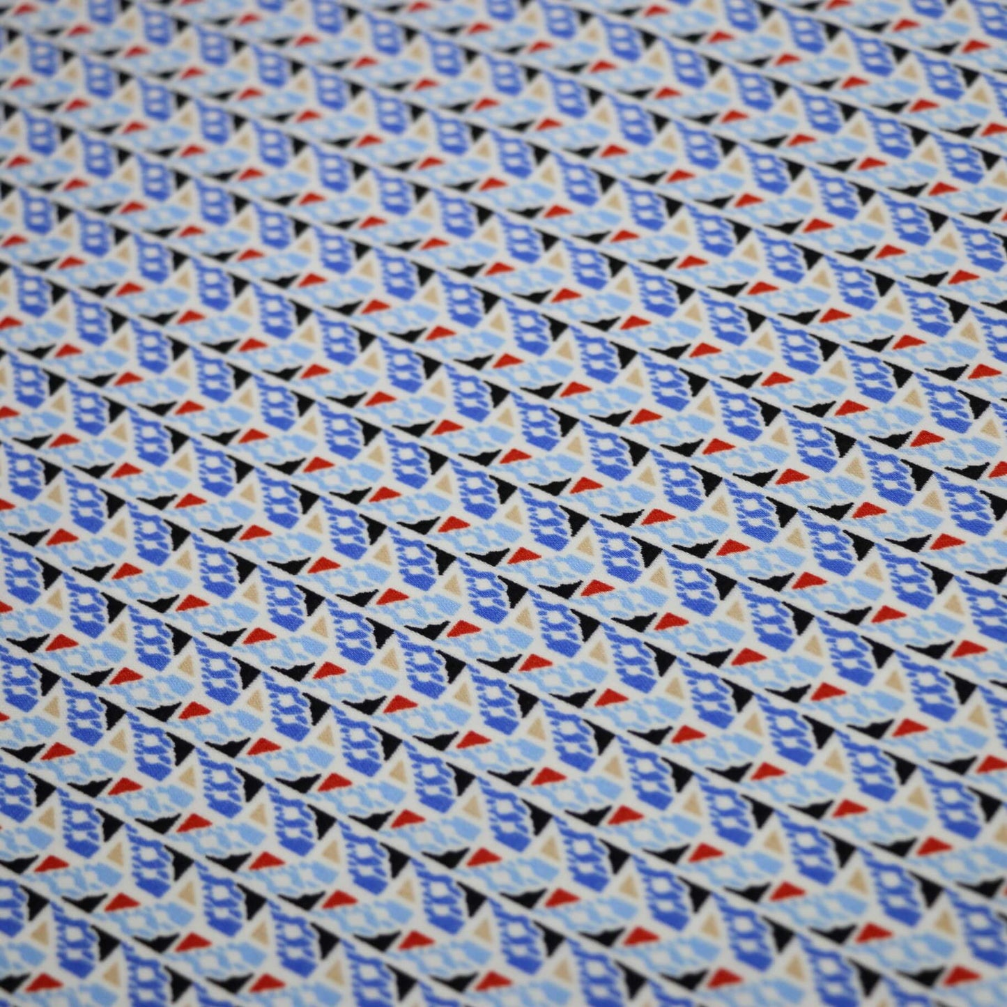 Blue Abstract Crepe 1m