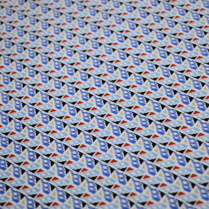 Blue Abstract Crepe 1m
