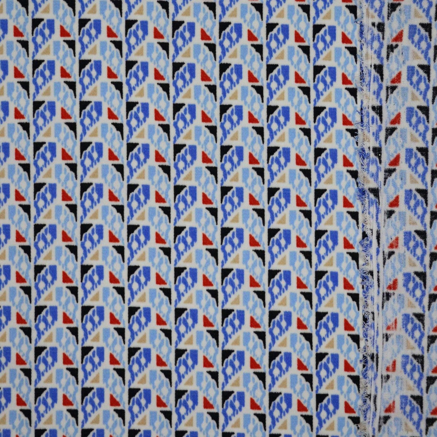 Blue Abstract Crepe 1m
