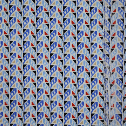 Blue Abstract Crepe 1m