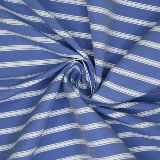 Blue Stripe Polycotton 1m
