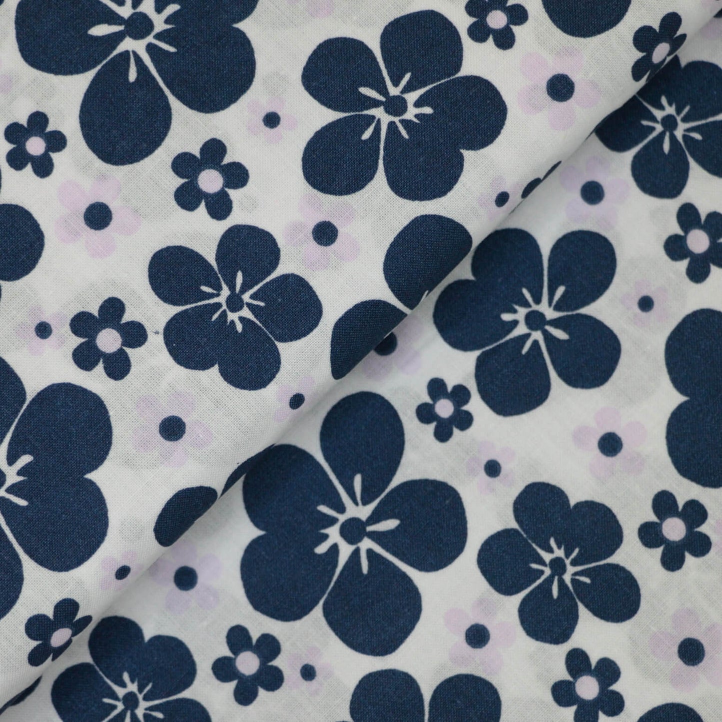 Blue & Purple Large Floral 100% Cotton