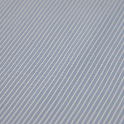 Blue & White Stripe Cotton per/metre