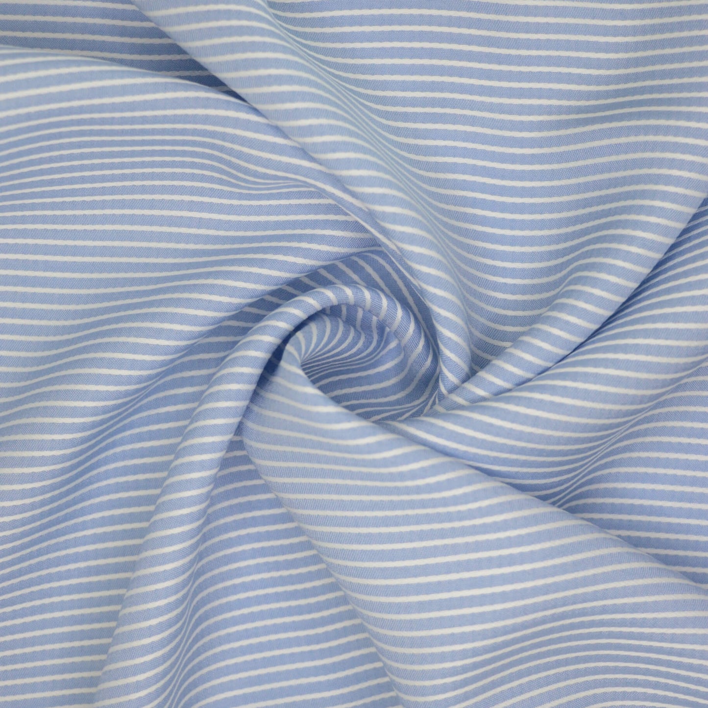 Blue & White Stripe Cotton per/metre