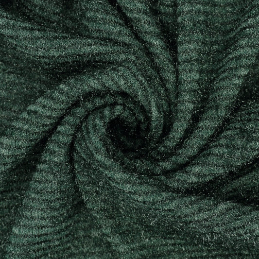 Bottle Green Knitted Corduroy Jersey per/metre