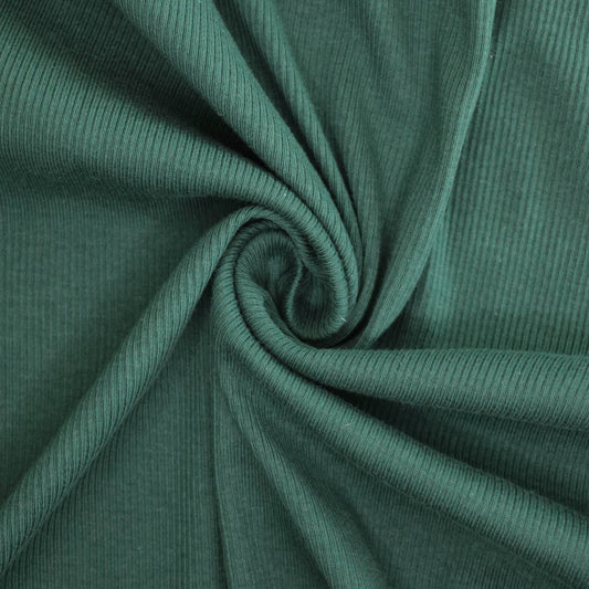 Bottle Green Ribbed Jersey 1m