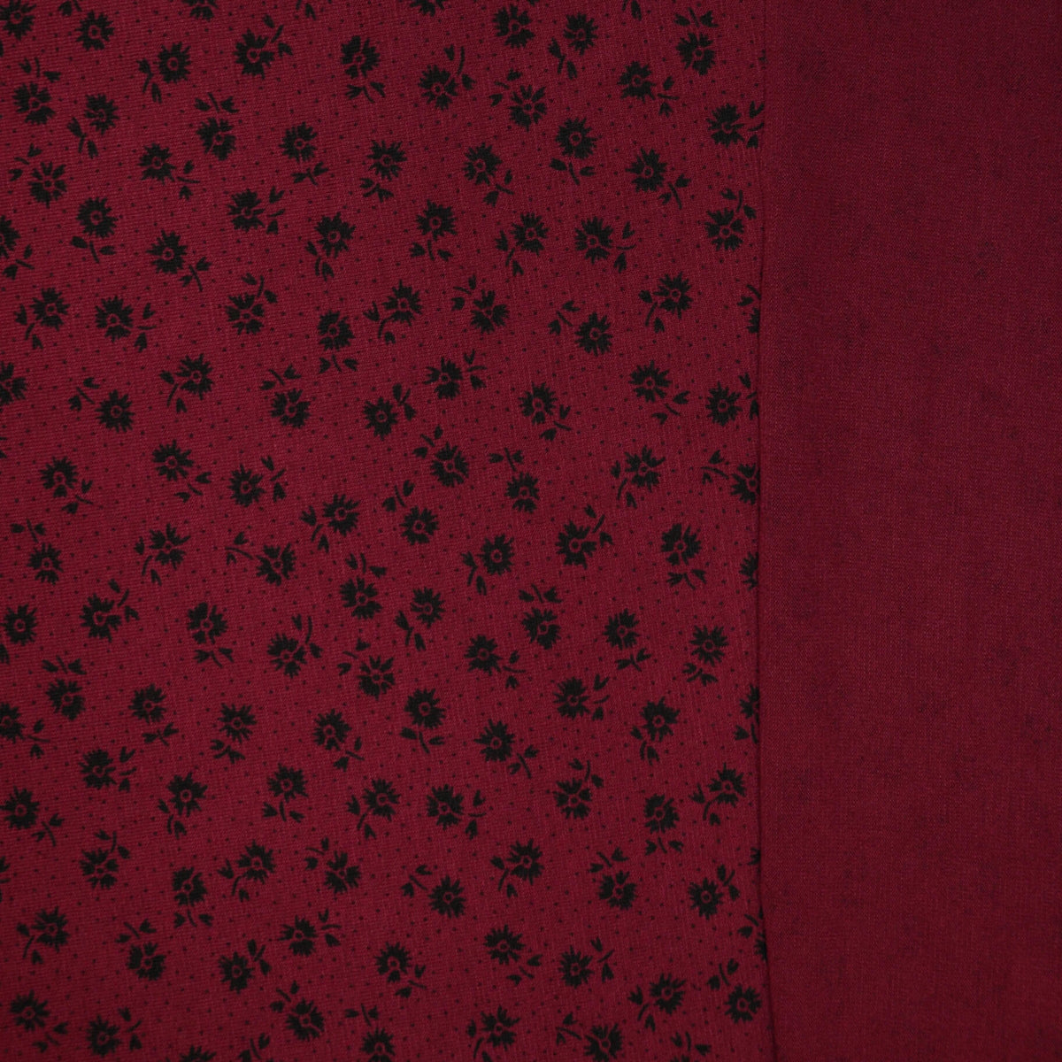 Burgundy Ditsy Cotton Jersey per/metre