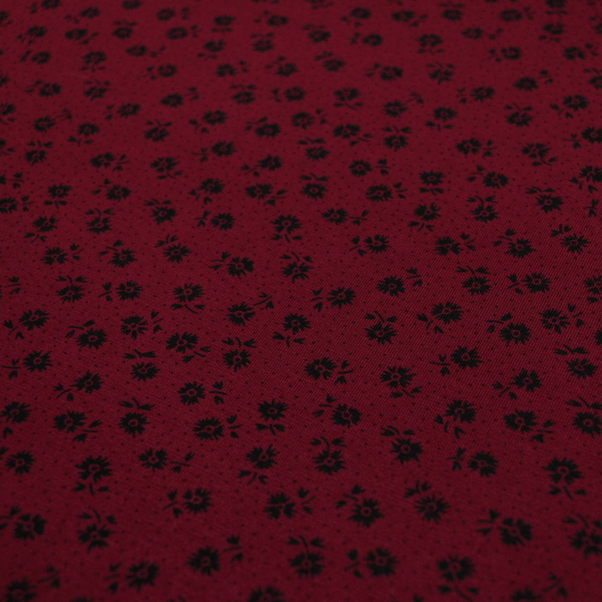 Burgundy Ditsy Cotton Jersey per/metre
