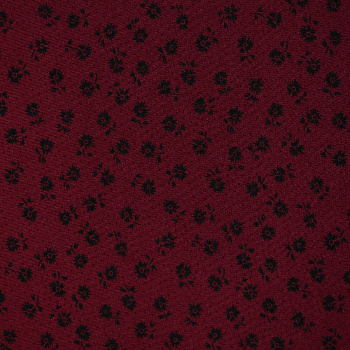 Burgundy Ditsy Cotton Jersey per/metre