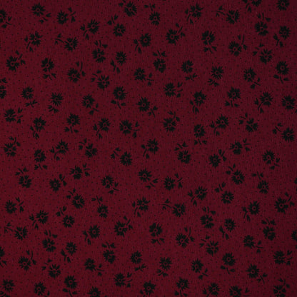 Burgundy Ditsy Cotton Jersey per/metre