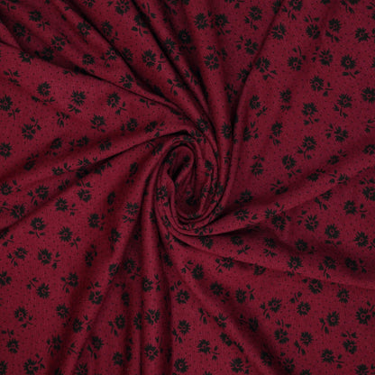 Burgundy Ditsy Cotton Jersey per/metre