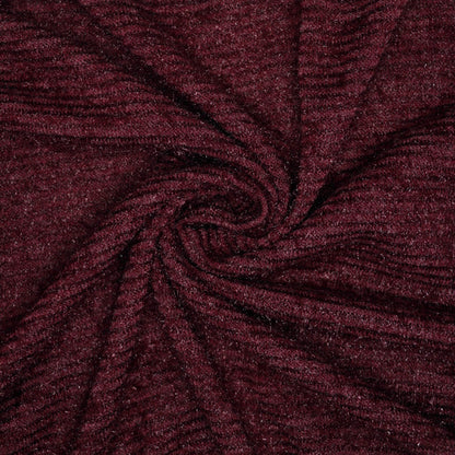 Burgundy Red Knitted Corduroy Jersey per/metre