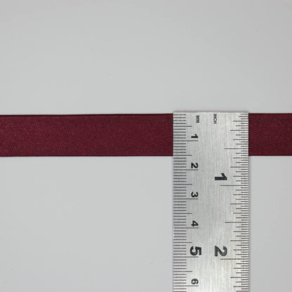 Burgundy Satin Folded Bias-Binding per/metre
