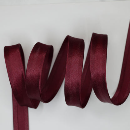Burgundy Satin Folded Bias-Binding per/metre
