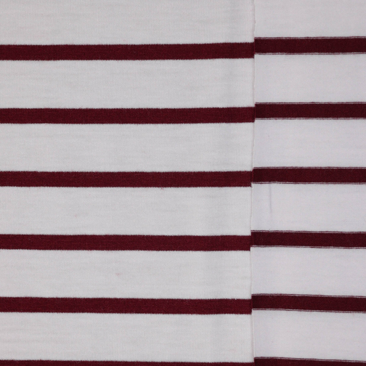Burgundy & White Stripe Cotton Jersey per/metre