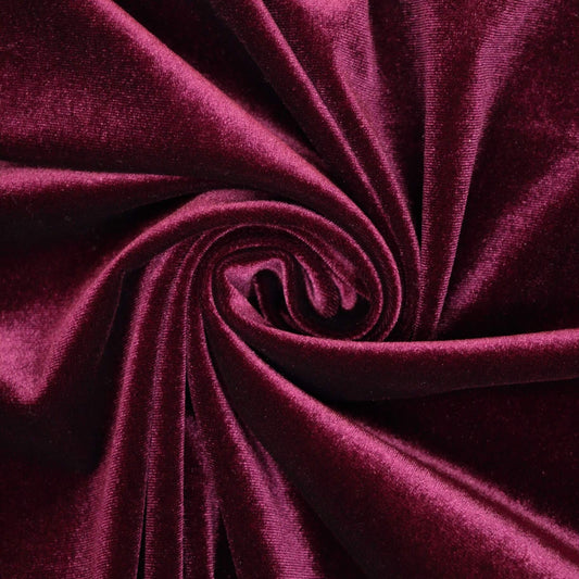 Burgundy Spandex Velour 1m