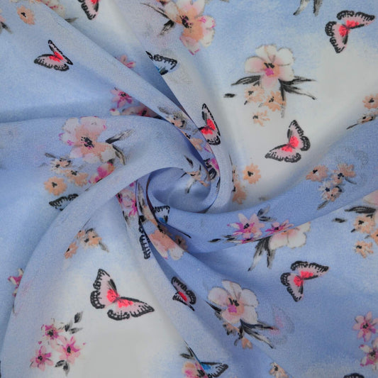 Butterfly Sky Chiffon 1m