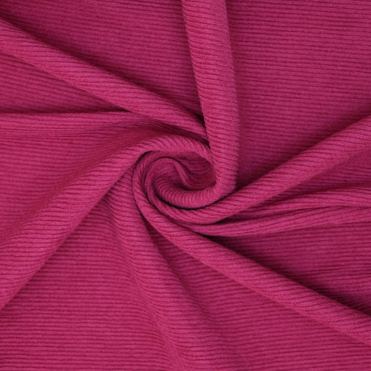 Cerise Ribbed Jersey per/metre