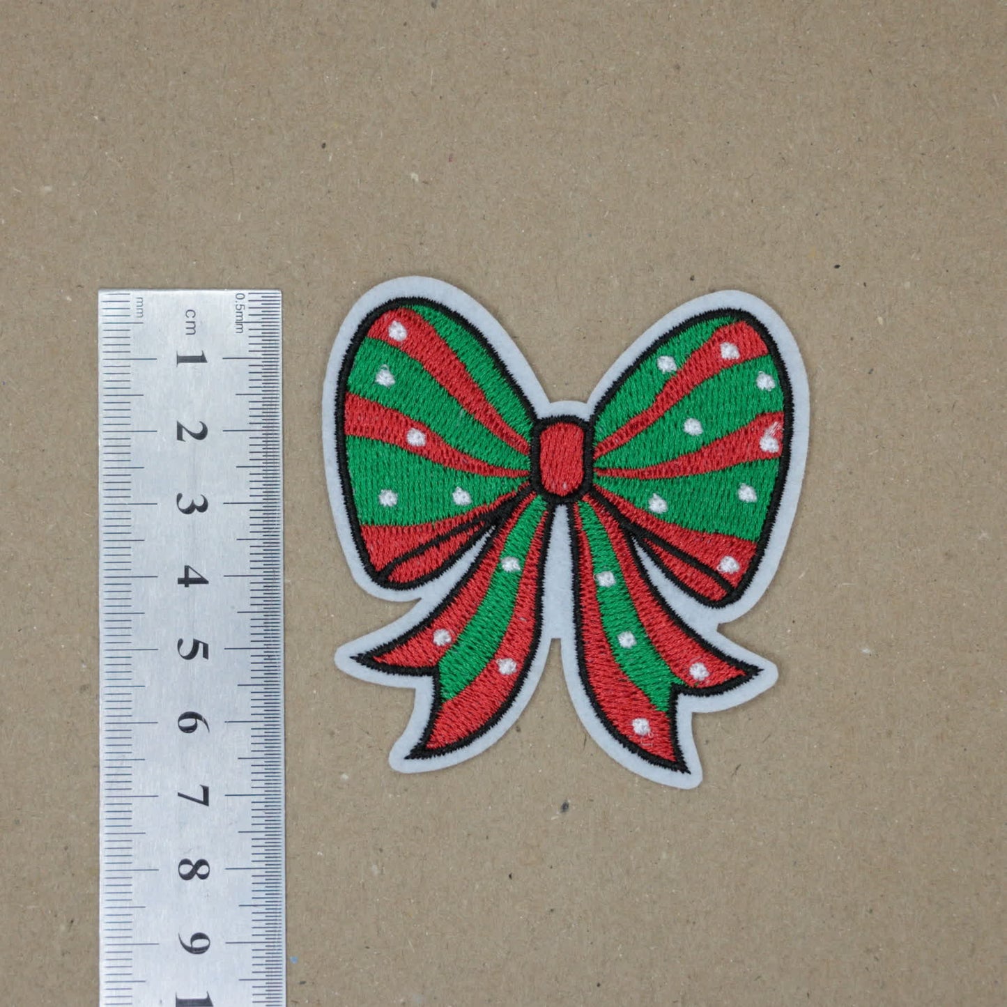 Christmas Bow Embroidered Iron-On Patch