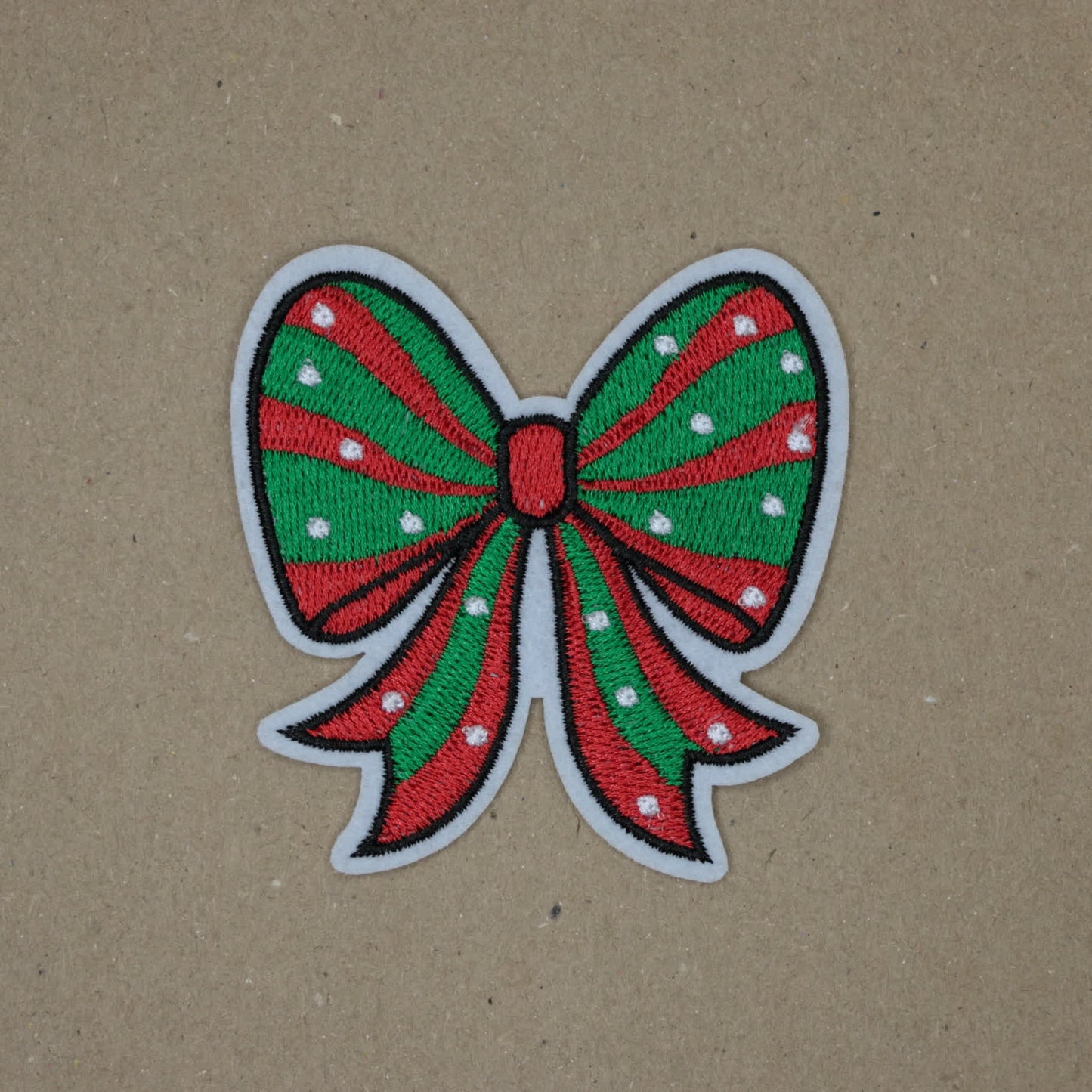 Christmas Bow Embroidered Iron-On Patch