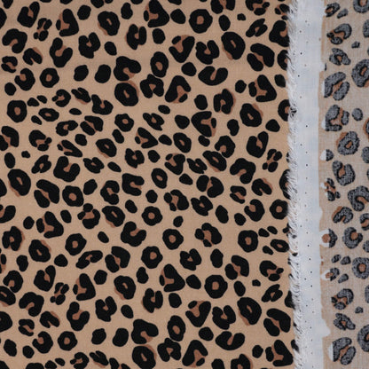 Classic Leopard Print 100% Viscose per/metre