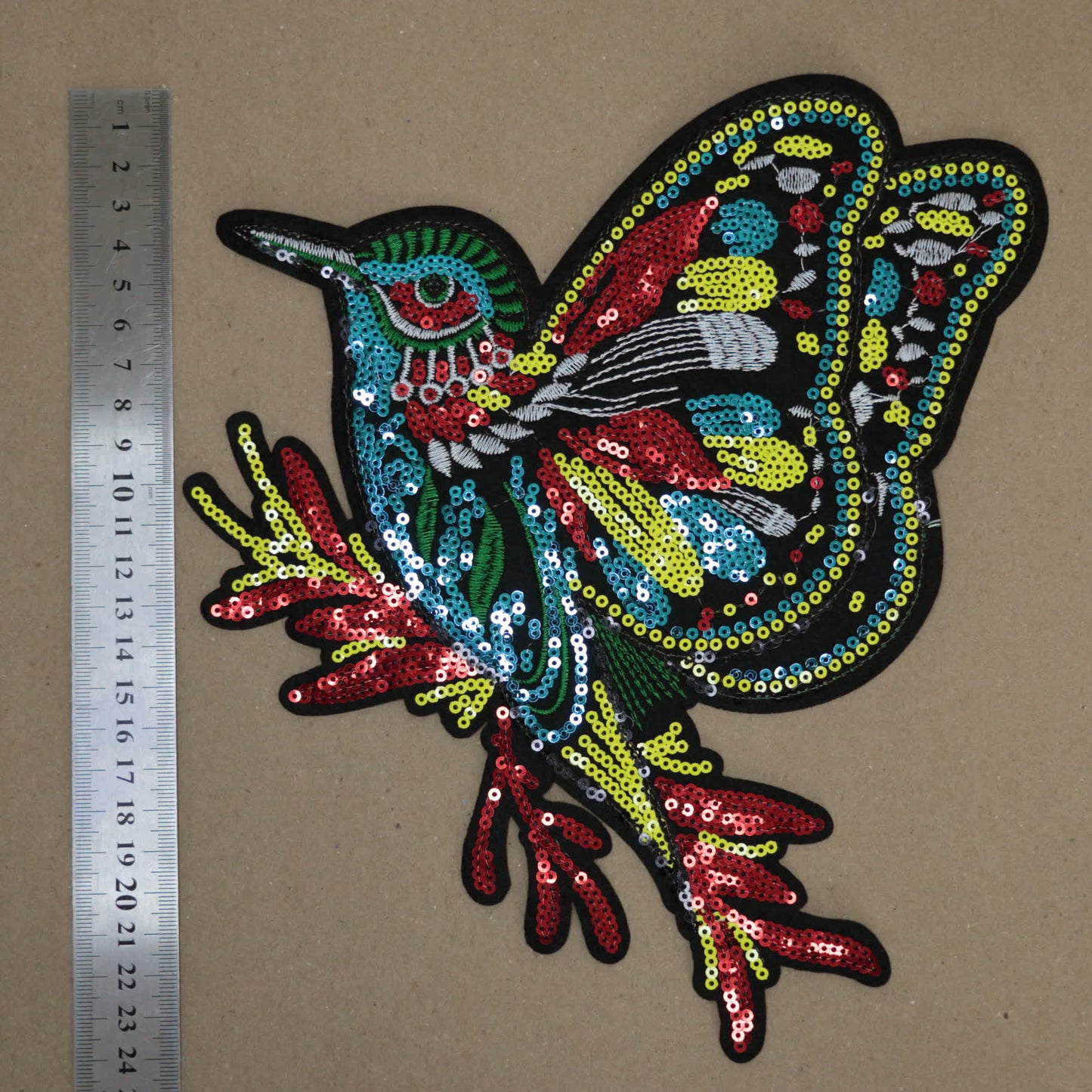 Colourful Bird Multicolor Sequin Embroidered Iron-On Applique
