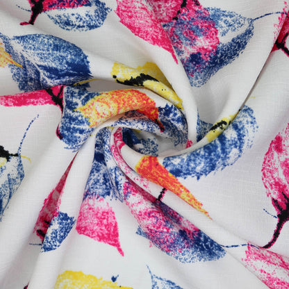 Colourful Leaves Linen-Look 1m