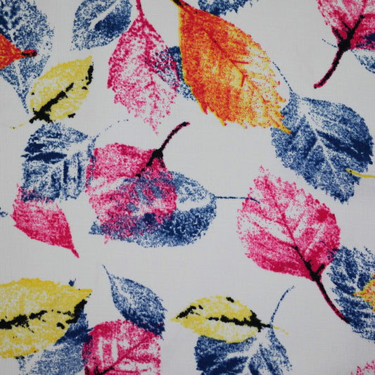 Colourful Leaves Linen-Look 1m