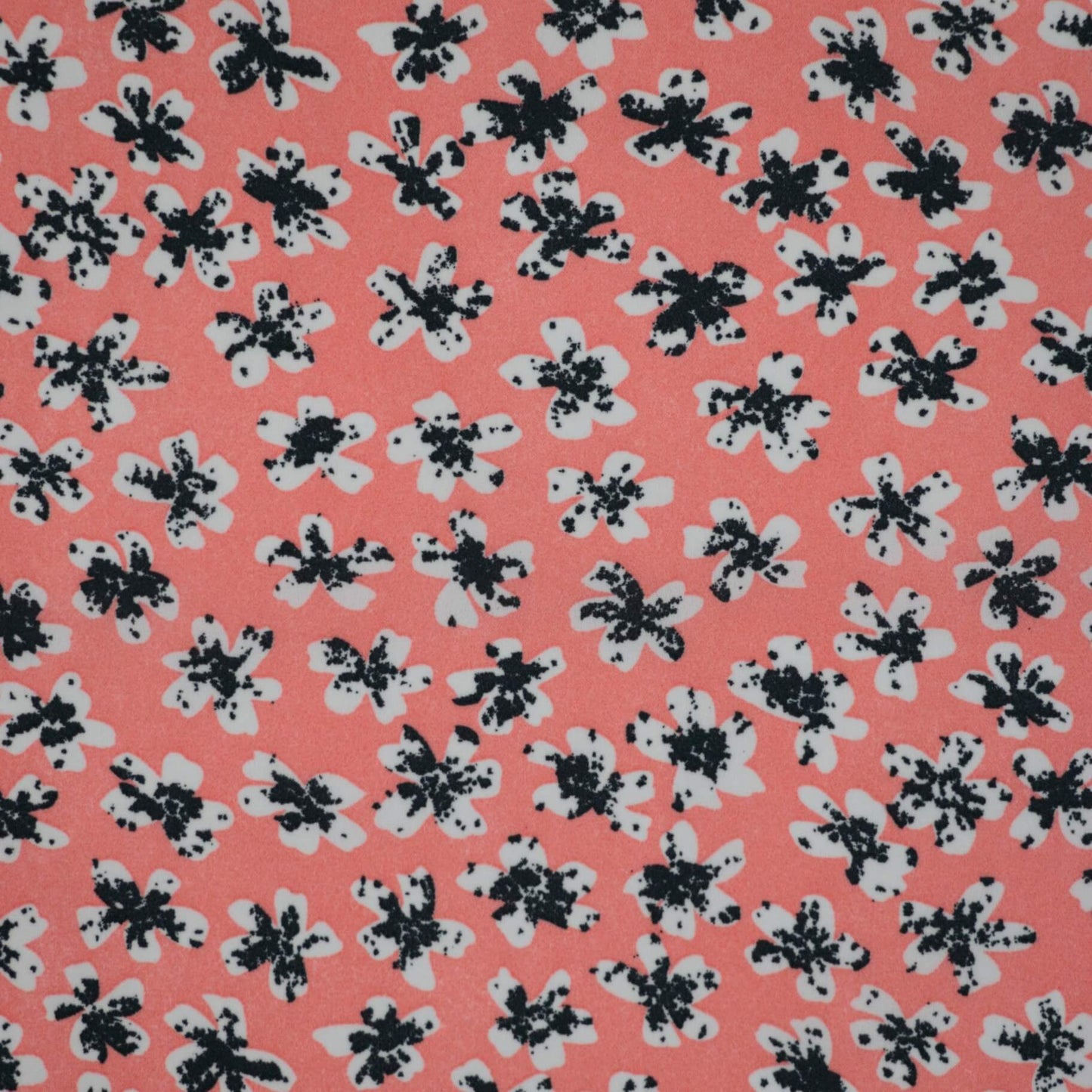 Coral Floral Crepe per/metre