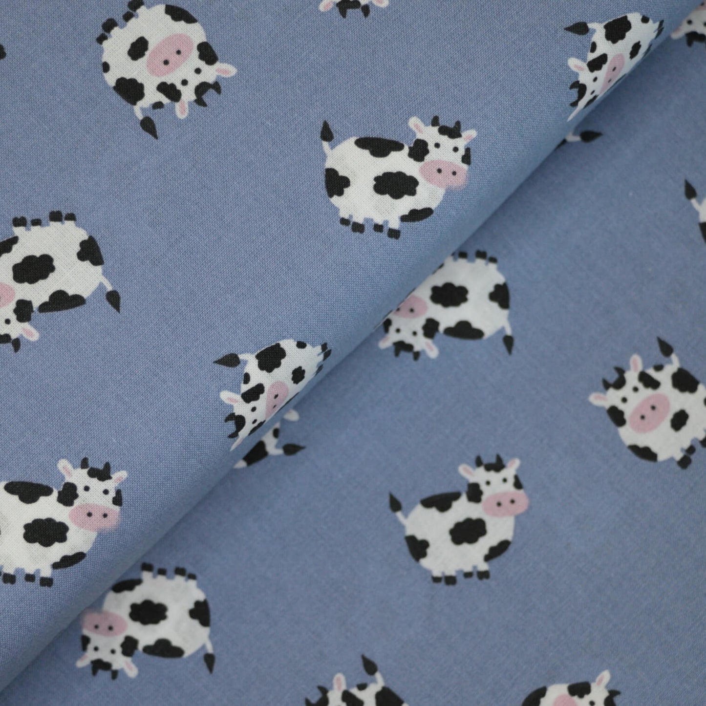 Cows Blue 100% Cotton