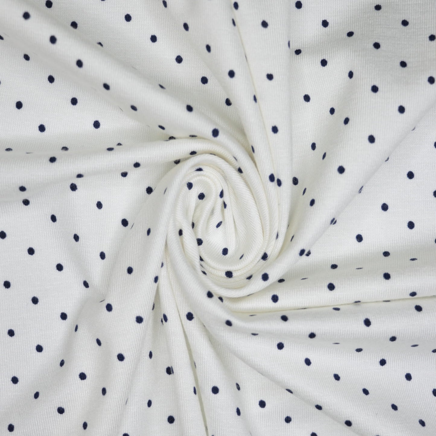 Cream Spot Cotton Jersey 1m