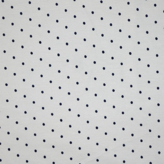 Cream Spot Cotton Jersey 1m