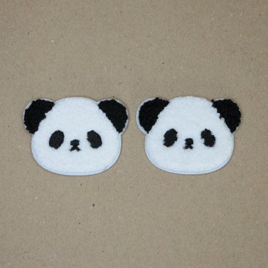 Cute Panda Embroidered Iron-On Patches 2pk