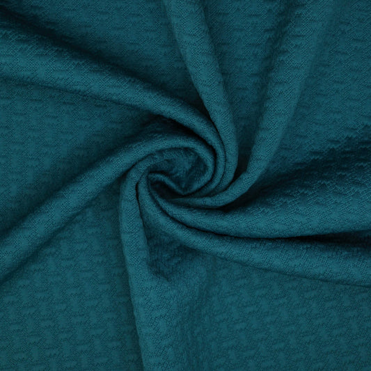Deep Teal Jacquard Jersey per/metre